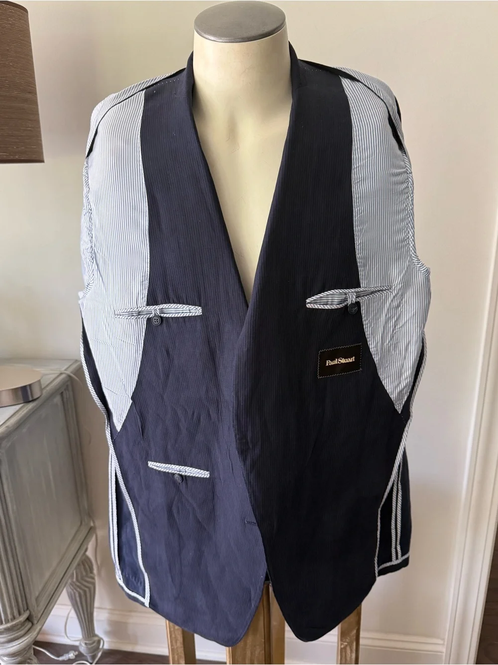 PAUL STUART Linen Silk Unlined 3-button Sport Coat Jacket Size 48 Tall/ Long